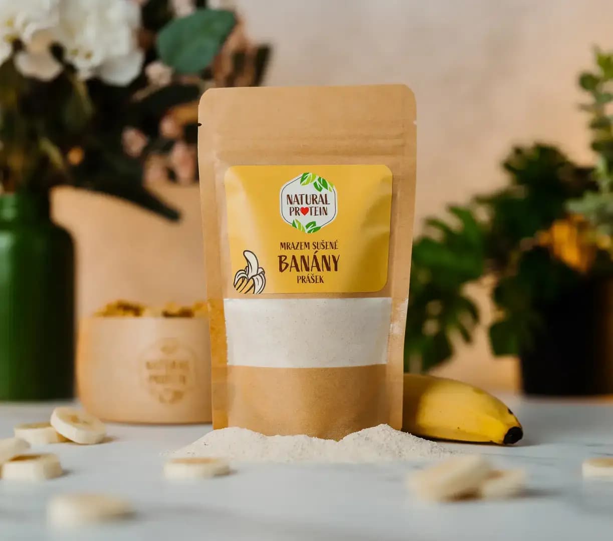 NaturalProtein Mrazem sušené banány prášek - náhled 2