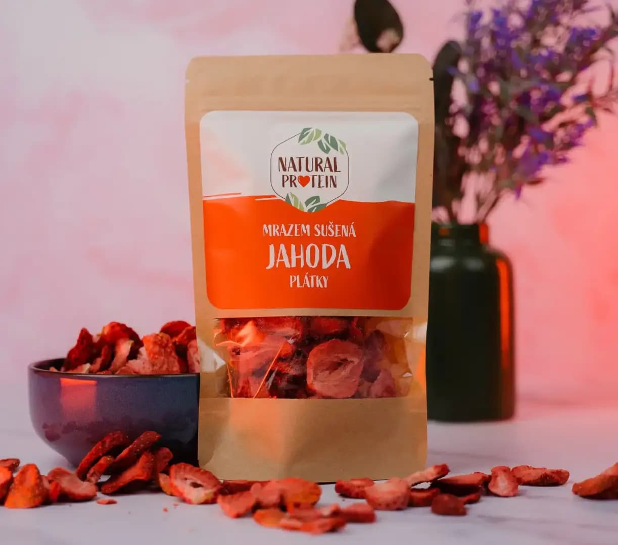 NaturalProtein Mrazem sušené jahody Plátky - náhled 3