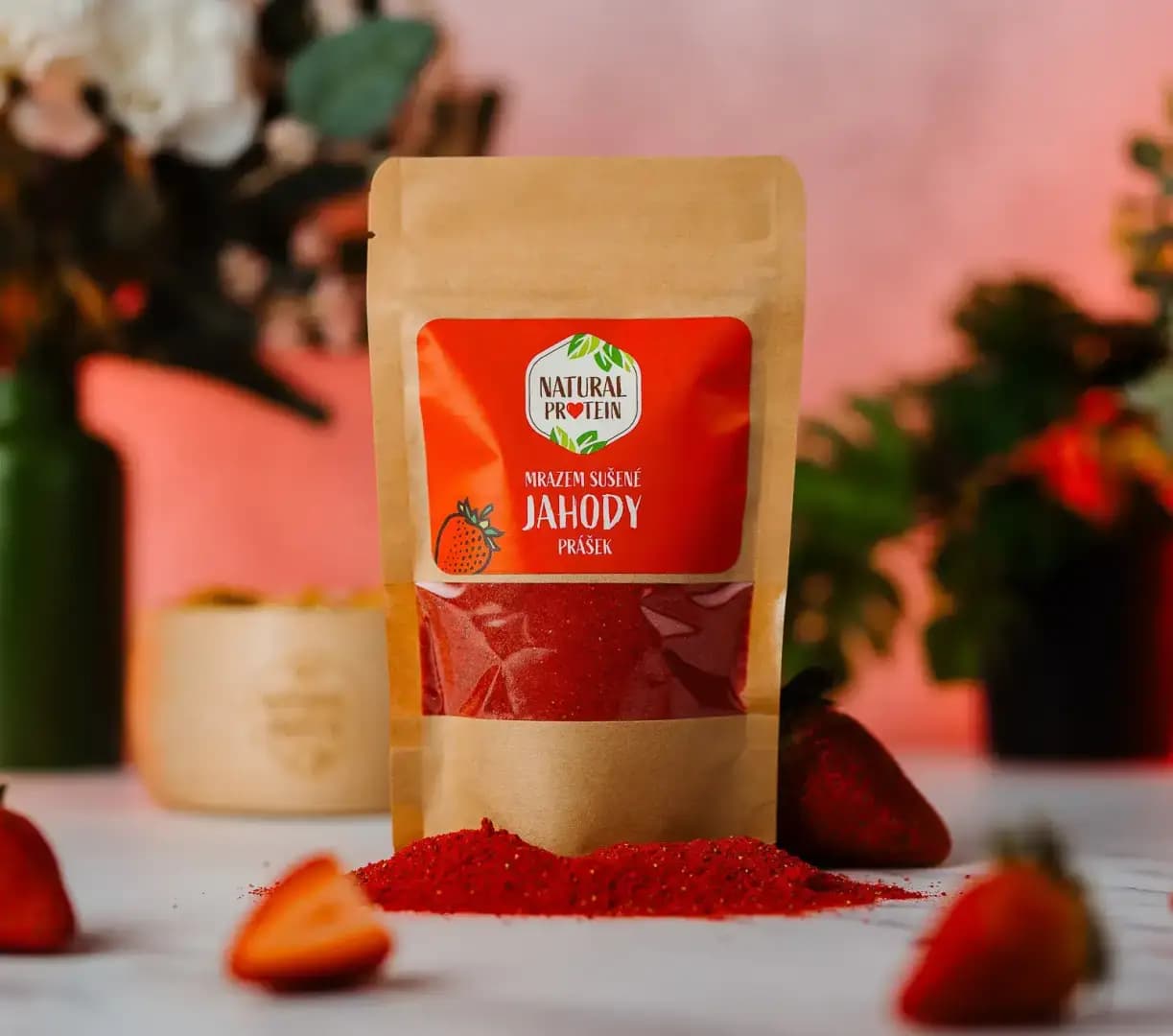 NaturalProtein Mrazem sušené jahody prášek - náhled 2