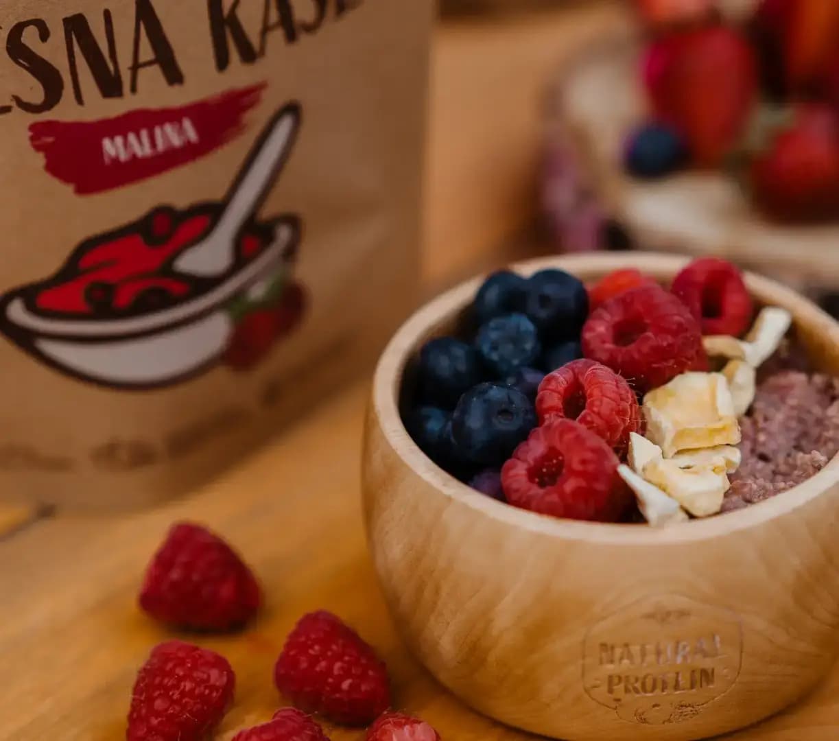NaturalProtein Proteinová ovesná kaše Malina - náhled 3