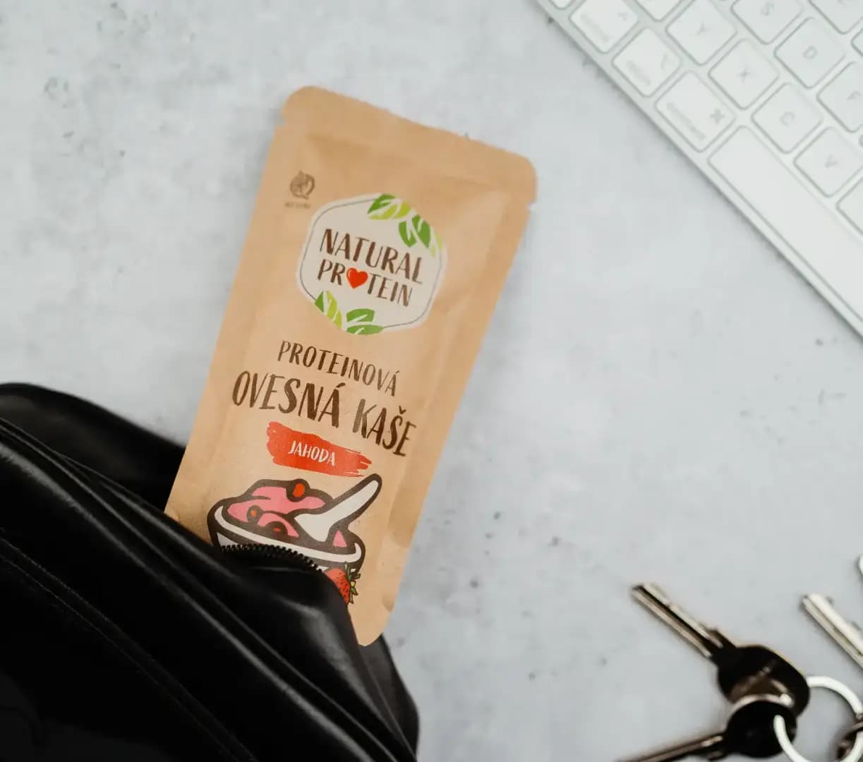 NaturalProtein Proteinová ovesná kaše Jahoda (60 g) - náhled 2