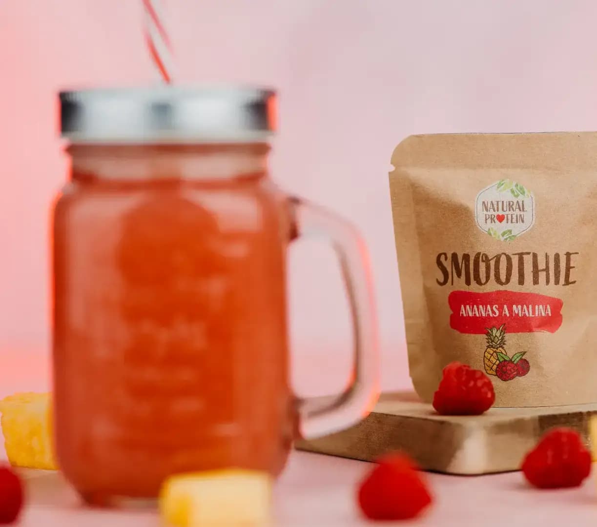 NaturalProtein Smoothie Ananas + Malina - náhled 4