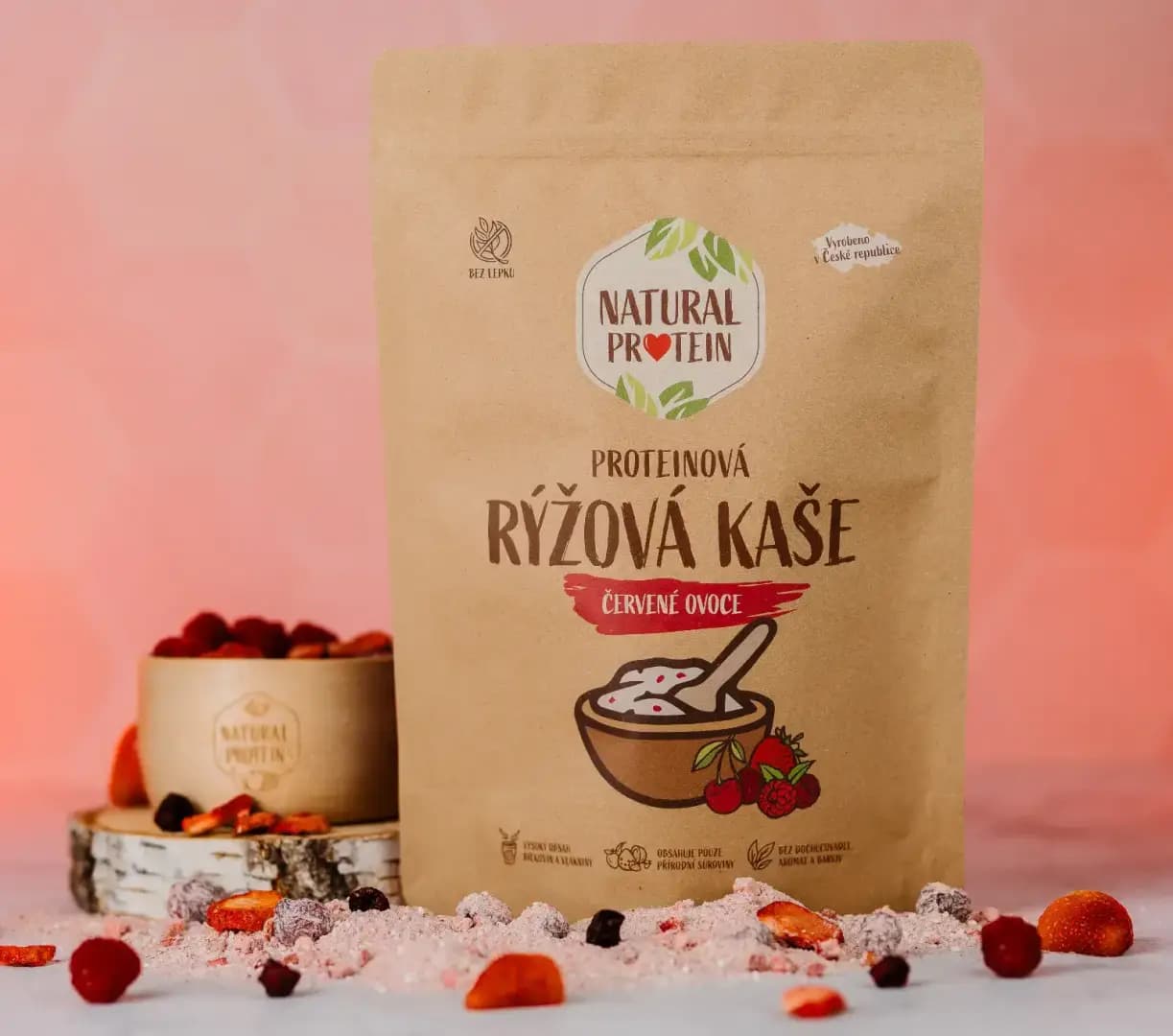 NaturalProtein Proteinová rýžová kaše Červené ovoce - náhled 2