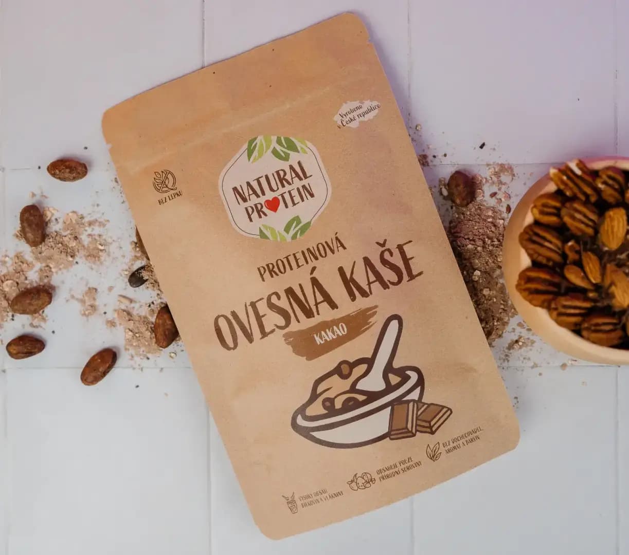 NaturalProtein Proteinová ovesná kaše Kakao (60 g) - náhled 5