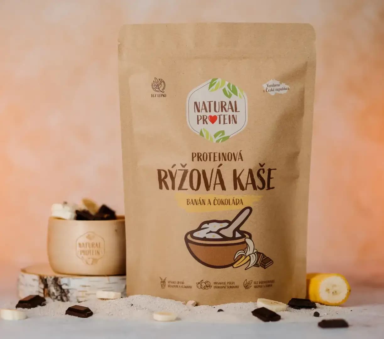 NaturalProtein Proteinová rýžová kaše Banán a čokoláda - náhled 2