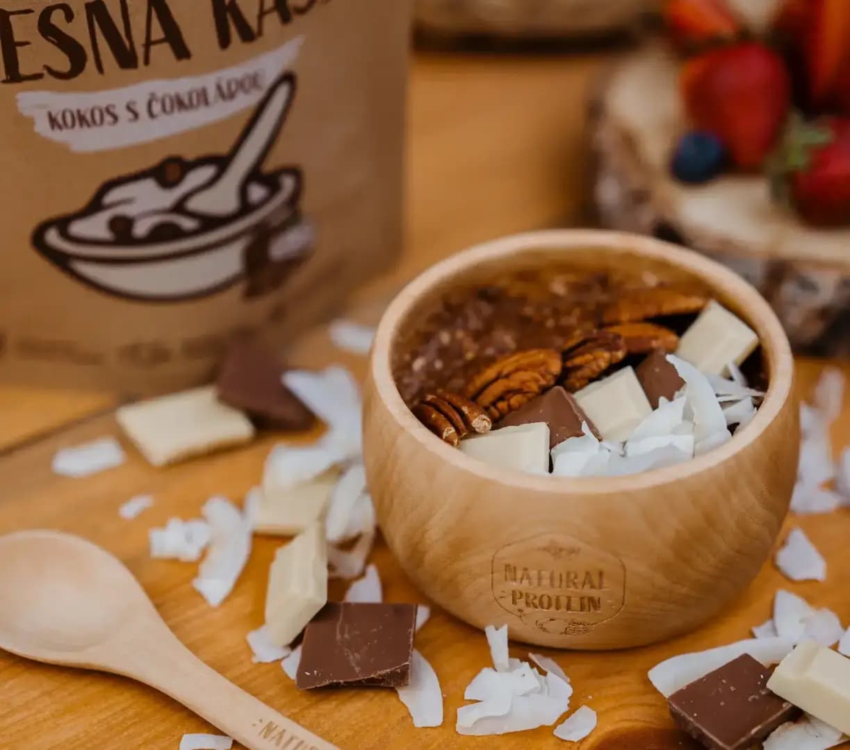 NaturalProtein Proteinová ovesná kaše Kokos s čokoládou - náhled 4