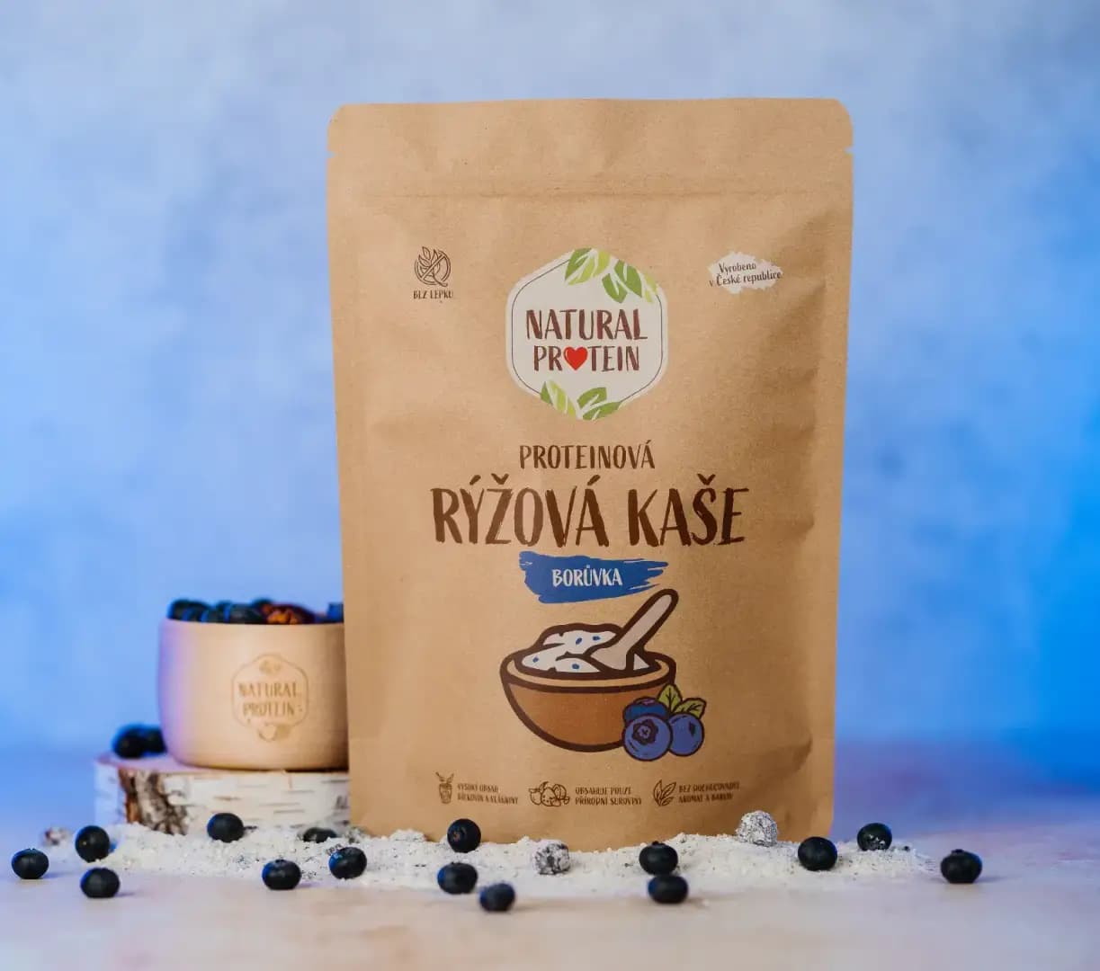 NaturalProtein Proteinová rýžová kaše Borůvka - náhled 2