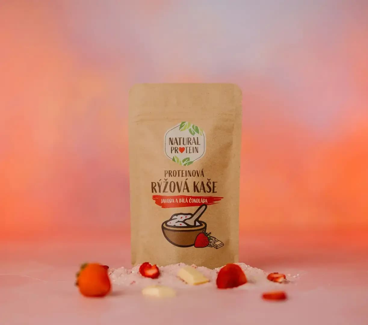 NaturalProtein Proteinová rýžová kaše Jahoda a bílá čokoláda (60 g) - náhled 5