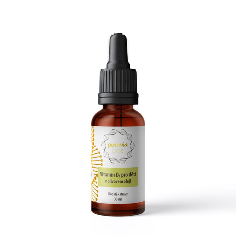 Puravia LABS Vitamín D3 pro děti v olivovém oleji, 30 ml - PuraviaLabs