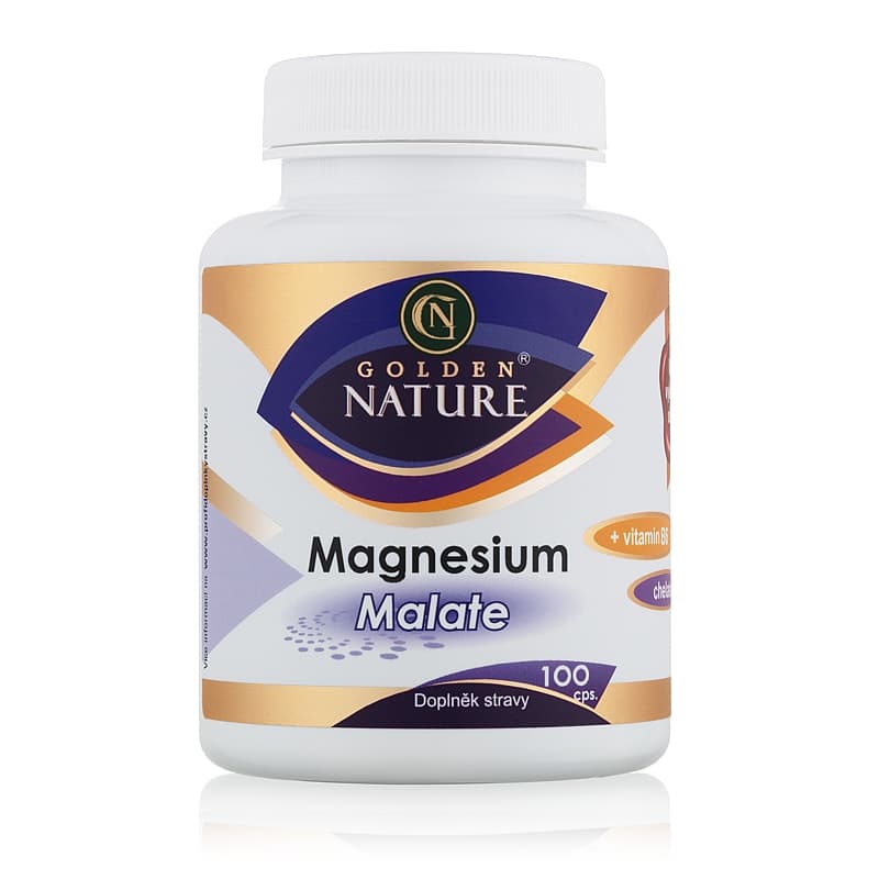 Golden Nature Magnesium Malate (Hořčík)+Vitamin B6 100 cps. - Golden Nature