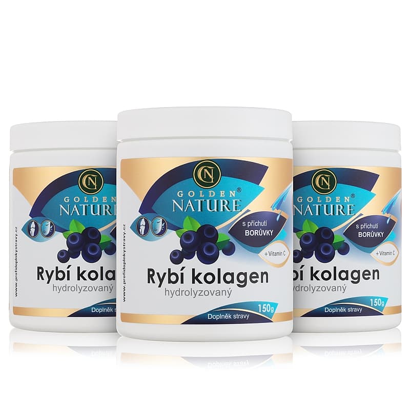 2+1 Golden Nature Hydrolyzovaný Rybí kolagen s acerolou 450g (borůvka) - Golden Nature
