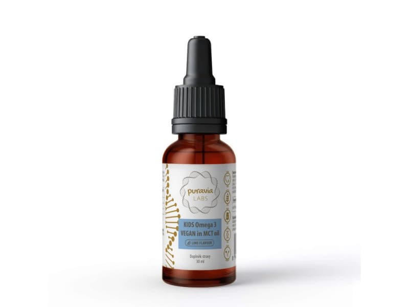 Puravia LABS KIDS OMEGA 3 Vegan - limeta, 30 ml - PuraviaLabs