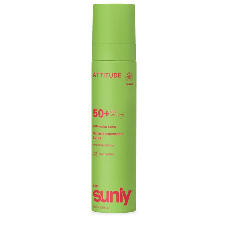 ATTITUDE Sunly Dětský minerální opalovací krém ve spreji SPF 50+ s vůní melounu a kokosu 75 ml - ATTITUDE