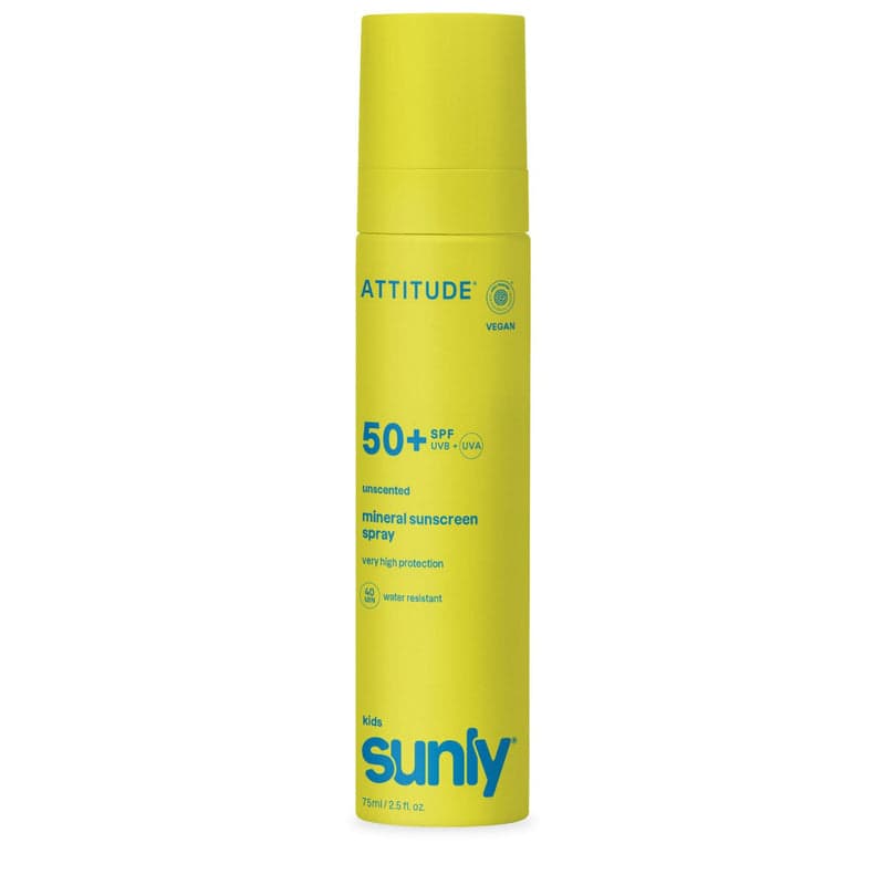 ATTITUDE Sunly Dětský minerální opalovací krém ve spreji SPF 50+ bez vůně 75 ml - ATTITUDE