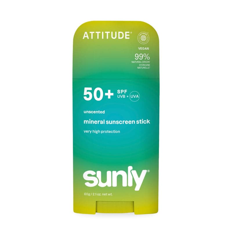ATTITUDE Sunly Minerální opalovací krém (tyčinka) SPF 50+ bez vůně 60 g - ATTITUDE
