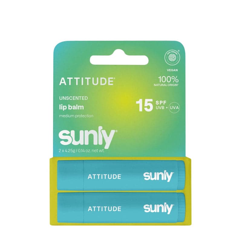 ATTITUDE Sunly Minerální balzám na rty SPF 15 bez vůně  - duopack 2 x 4,25 g - ATTITUDE