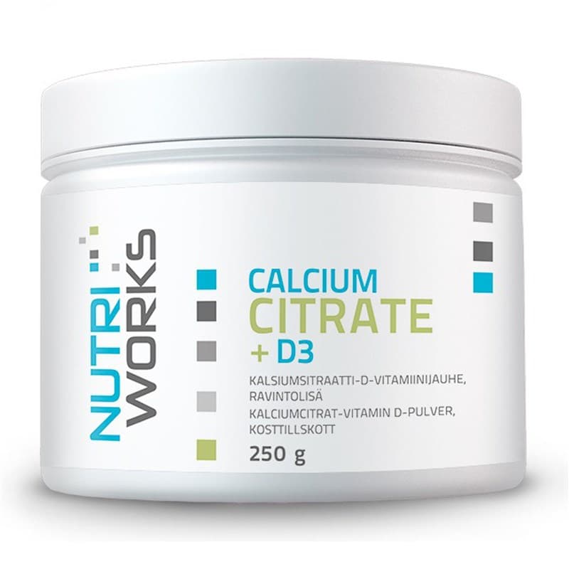 NutriWorks Calcium Citrate + D3 250g (Vápník + vitamín D3) - NutriWorks