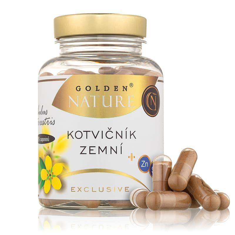 GN Exclusive Kotvičník zemní 90%+Zinek+Selen 100 cps. - Golden Nature