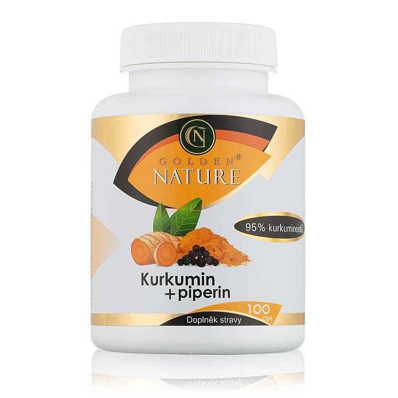 Golden Nature Kurkumin 95% + Piperin 100 cps. - Golden Nature