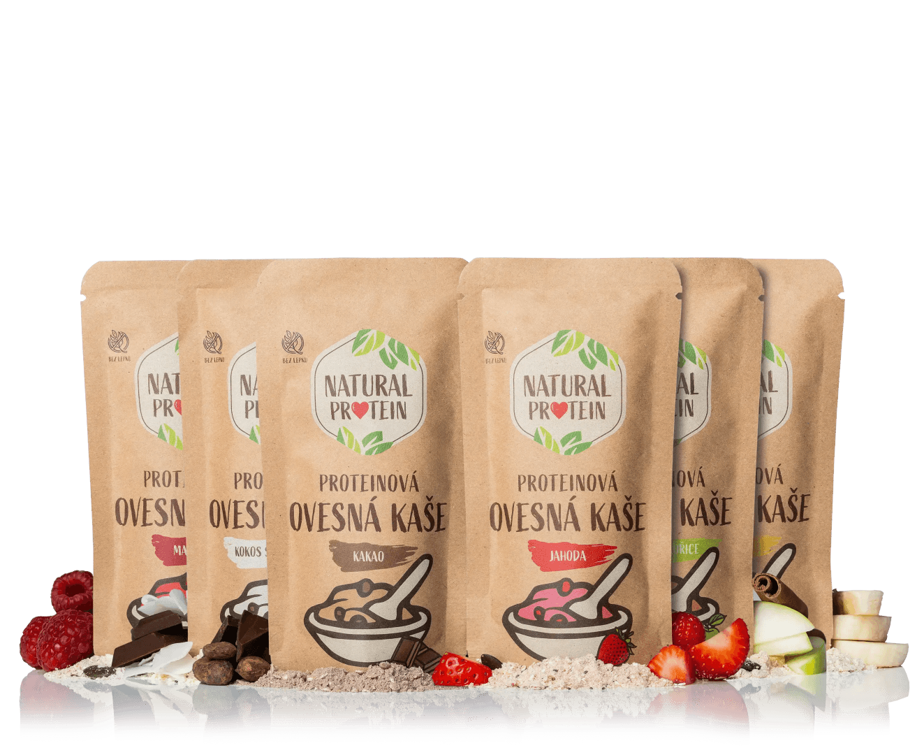 NaturalProtein Proteinové ovesné kaše STARTER PACK (6 ks)
