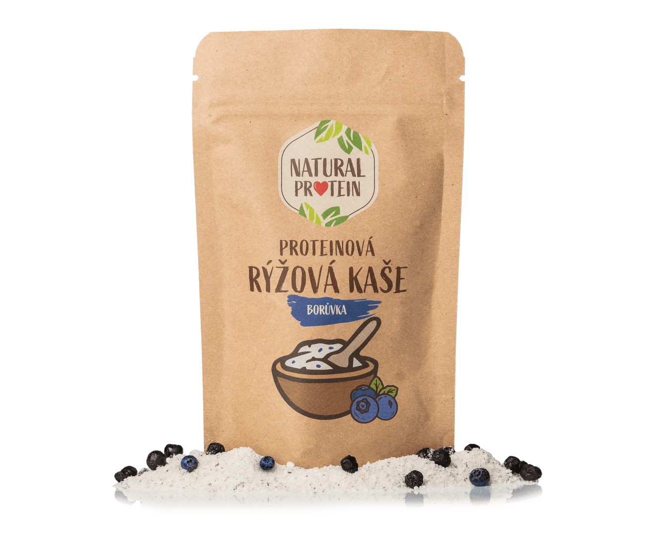NaturalProtein Proteinová rýžová kaše Borůvka (60 g)