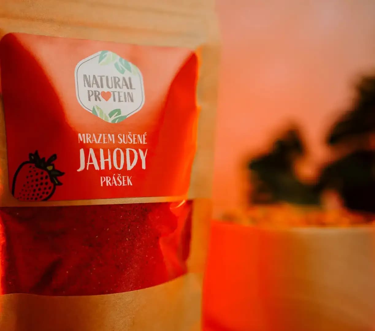 NaturalProtein Mrazem sušené jahody prášek - náhled 3
