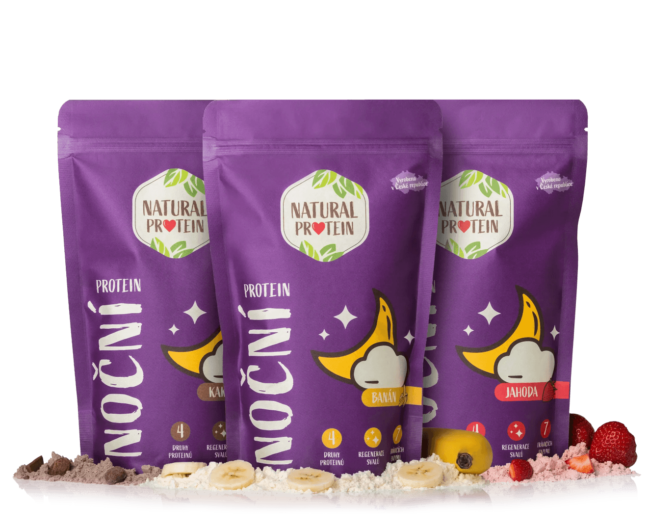 NaturalProtein Noční protein 3 balení