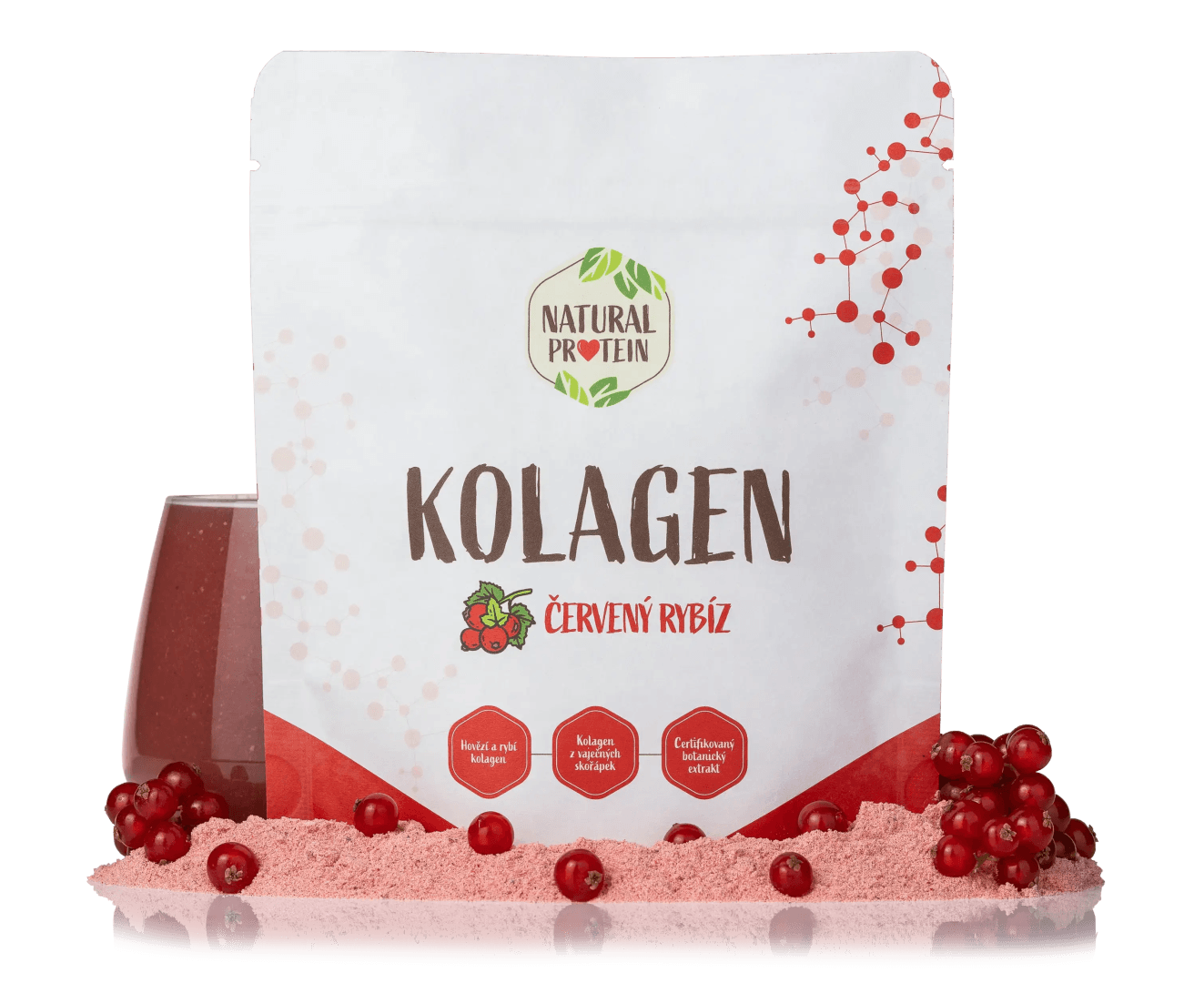 NaturalProtein Kolagen Červený rybíz