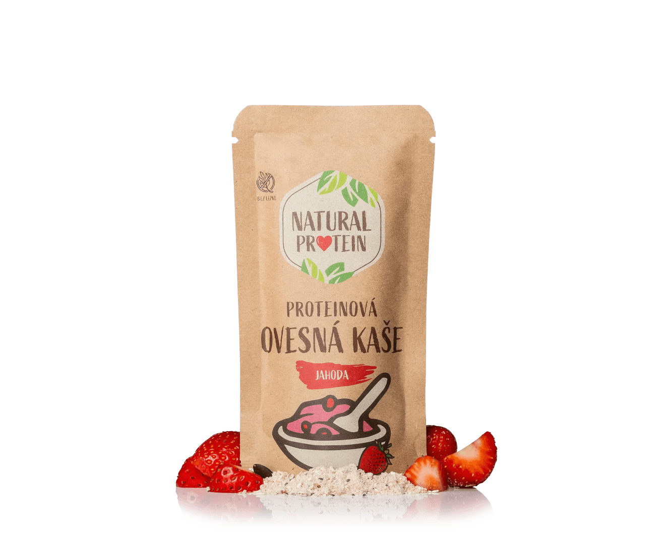 NaturalProtein Proteinová ovesná kaše Jahoda (60 g)