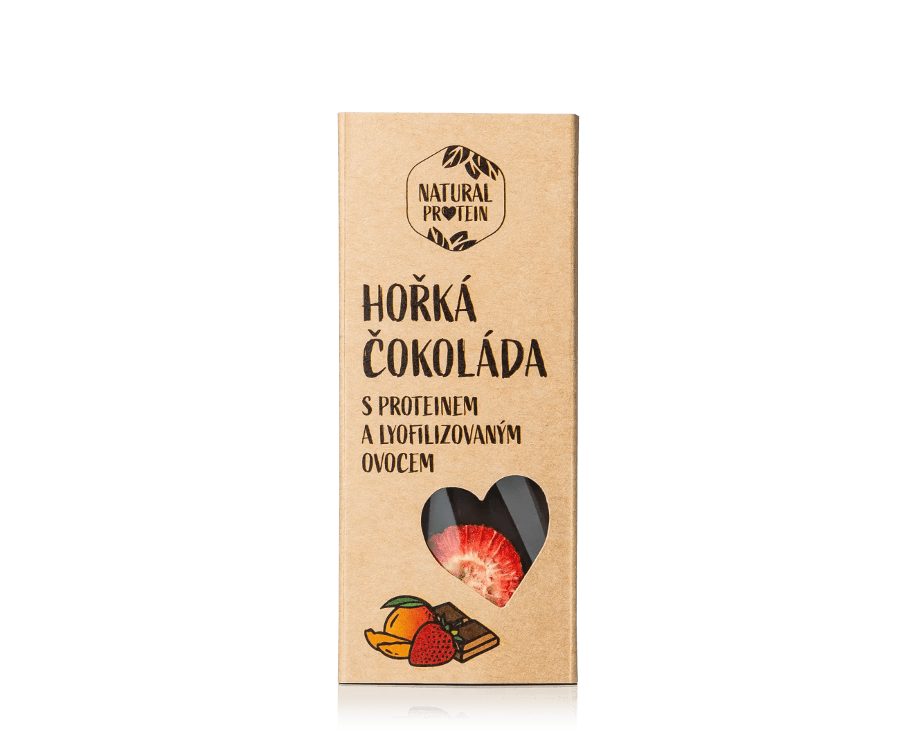 NaturalProtein Hořká čokoláda s proteinem a lyofilizovaným ovocem (30g)