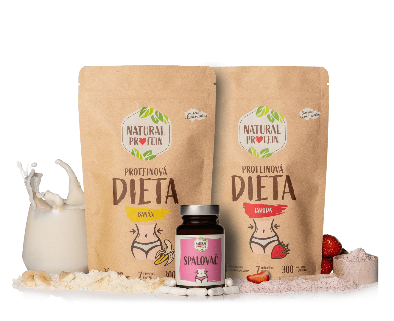 NaturalProtein Proteinová dieta (2x Dieta + 1x Spalovač)