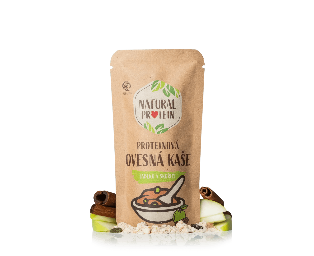 NaturalProtein Proteinová ovesná kaše Jablko a skořice (60 g)