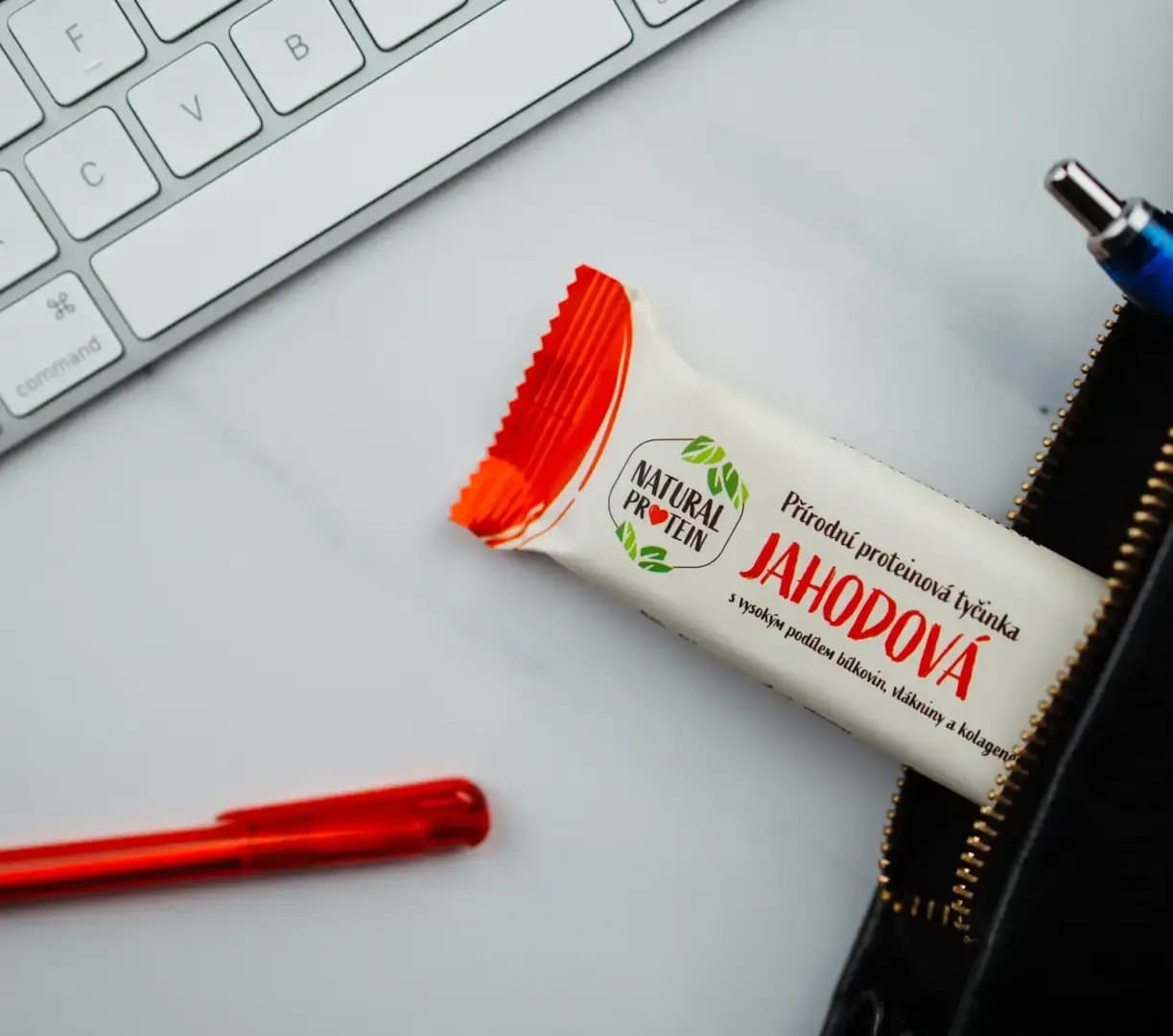 NaturalProtein Proteinová tyčinka s kolagenem Jahodová - náhled 2