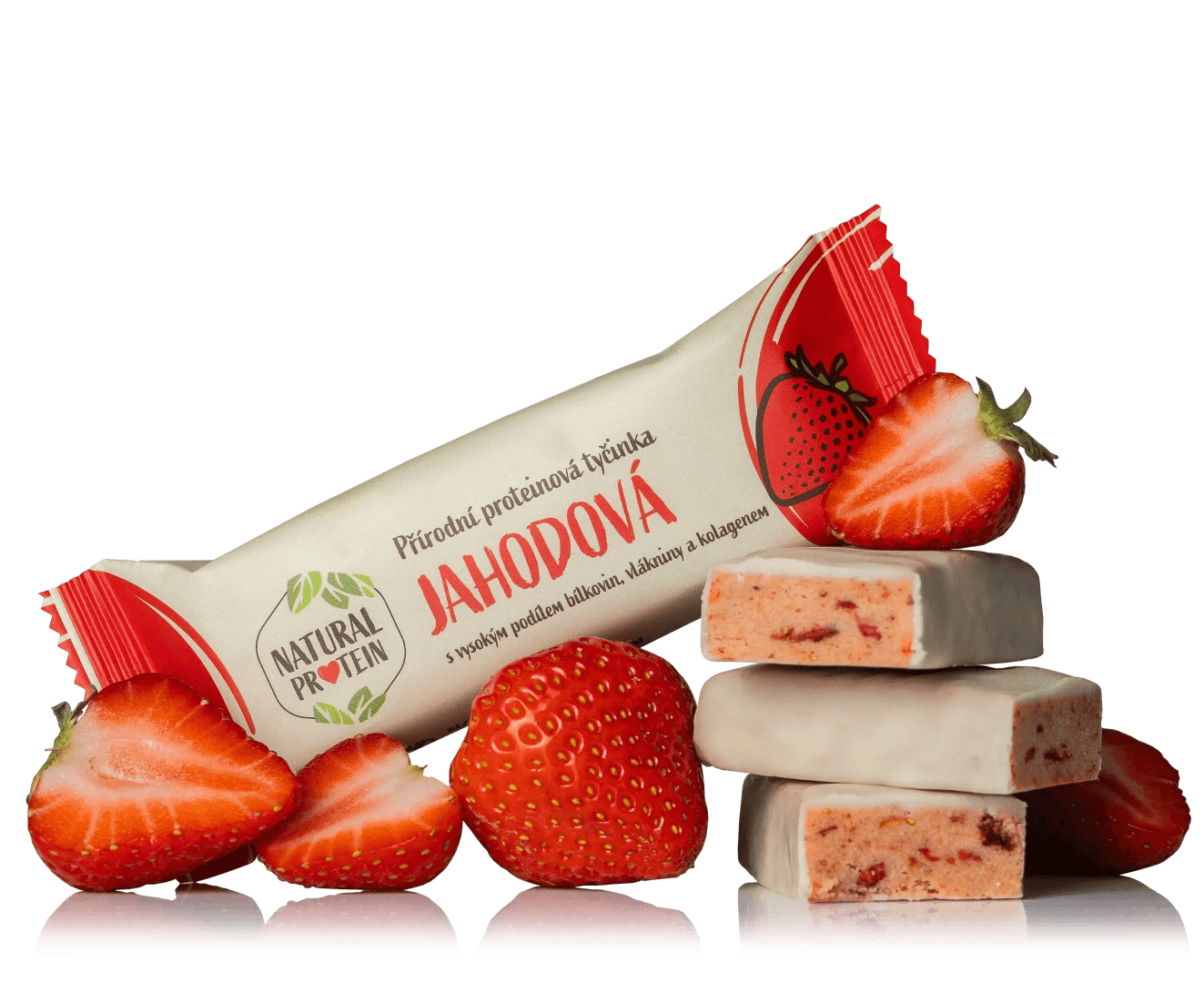 NaturalProtein Proteinová tyčinka s kolagenem Jahodová