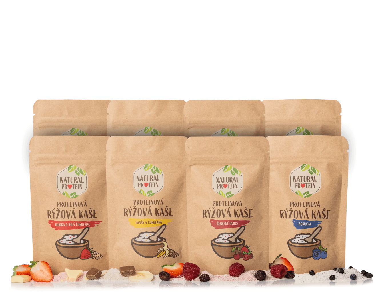 NaturalProtein Rýžové kaše STARTER PACK (8 ks)