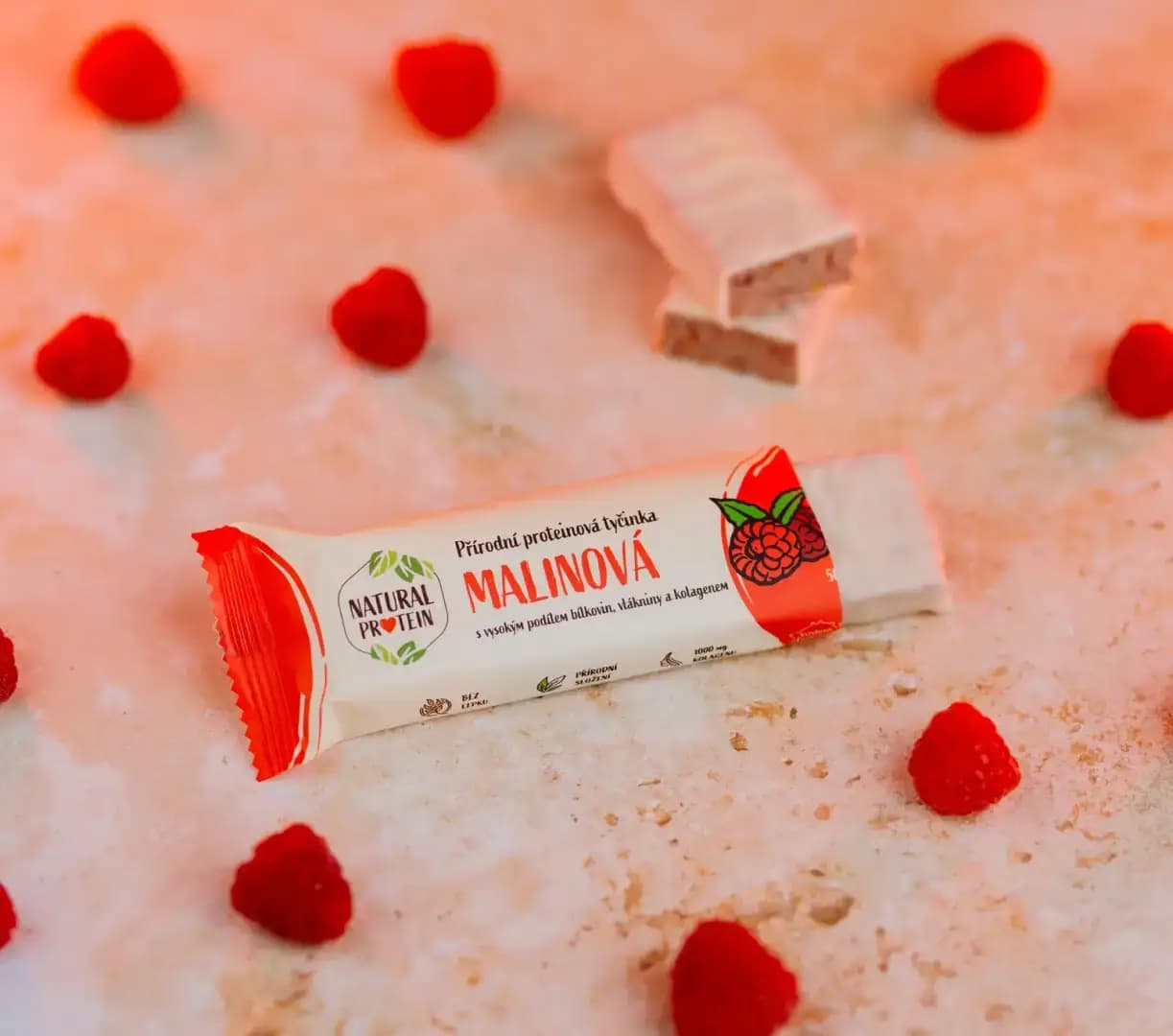 NaturalProtein Proteinová tyčinka s kolagenem Malinová - náhled 4