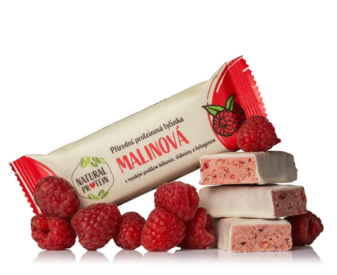 NaturalProtein Proteinová tyčinka s kolagenem Malinová