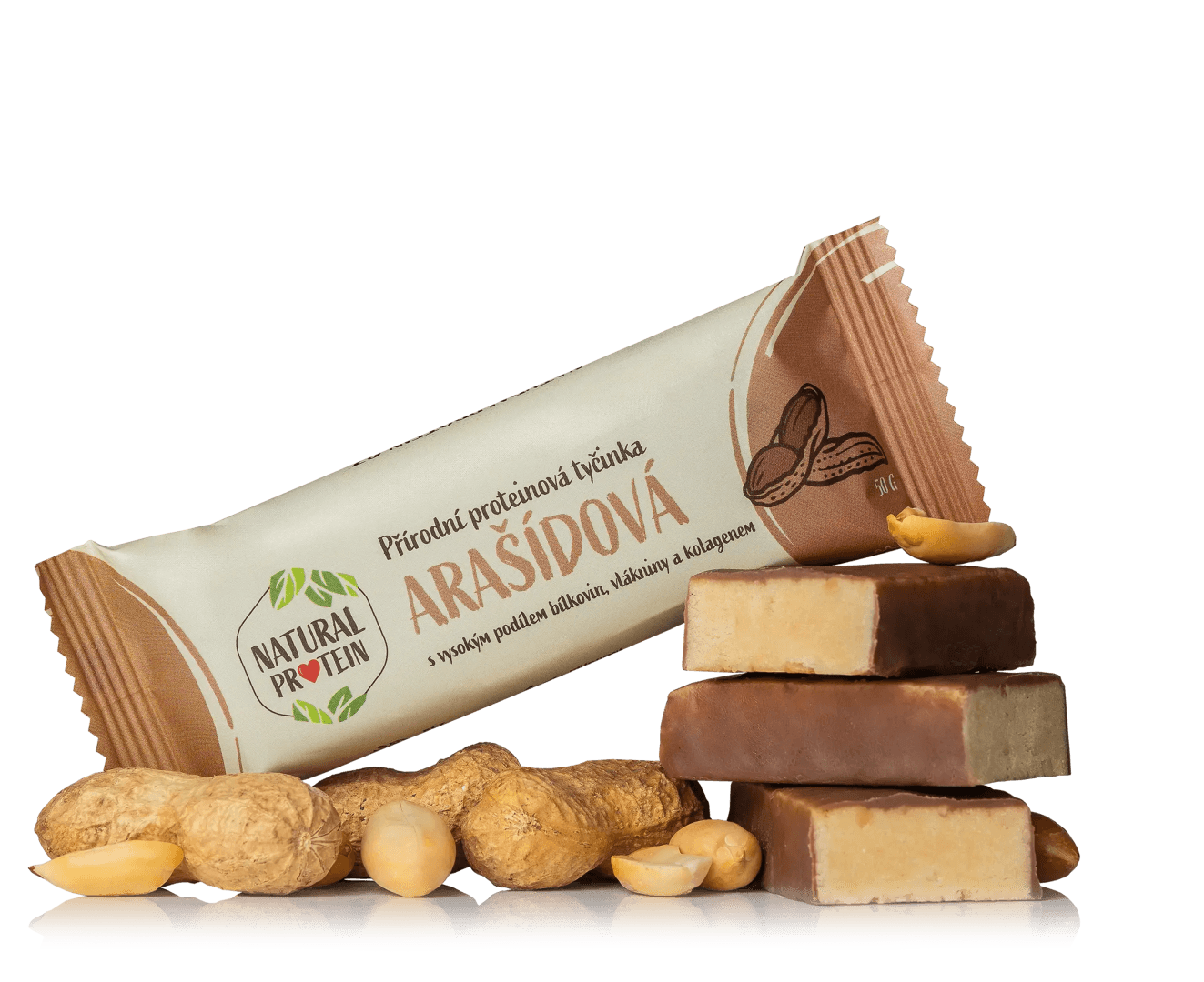 NaturalProtein Proteinová tyčinka s kolagenem Arašídová