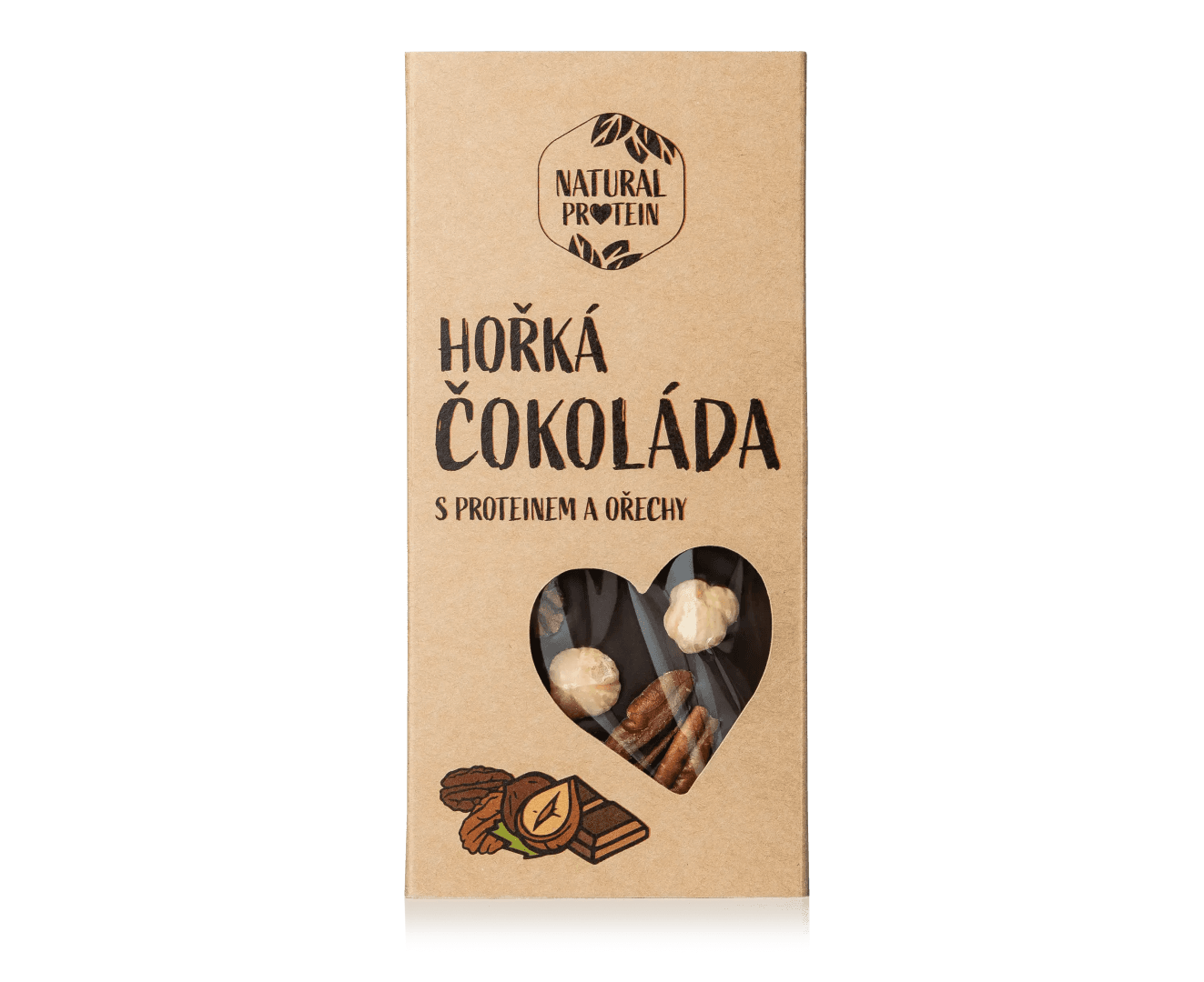 NaturalProtein Hořká čokoláda s proteinem a ořechy (100g)