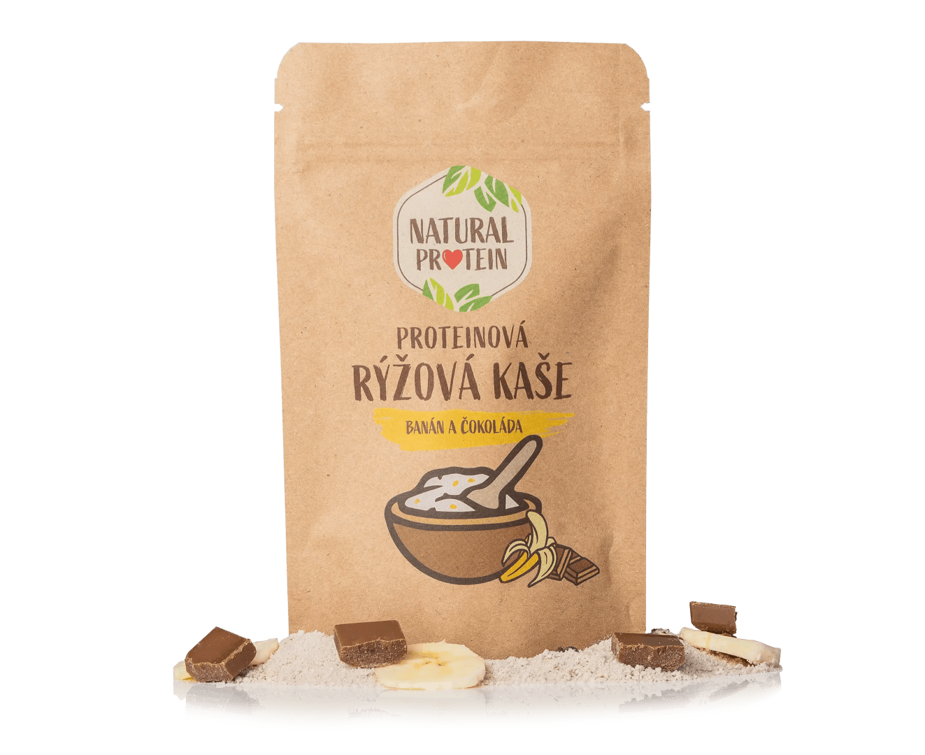 NaturalProtein Proteinová rýžová kaše Banán a čokoláda (60 g)
