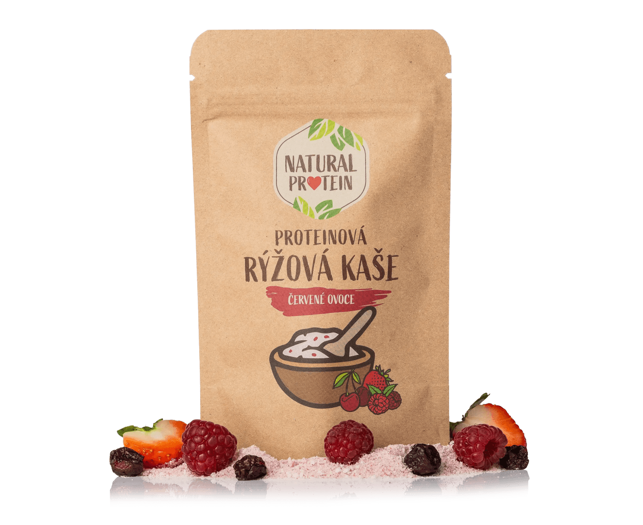 NaturalProtein Proteinová rýžová kaše Červené ovoce (60 g)