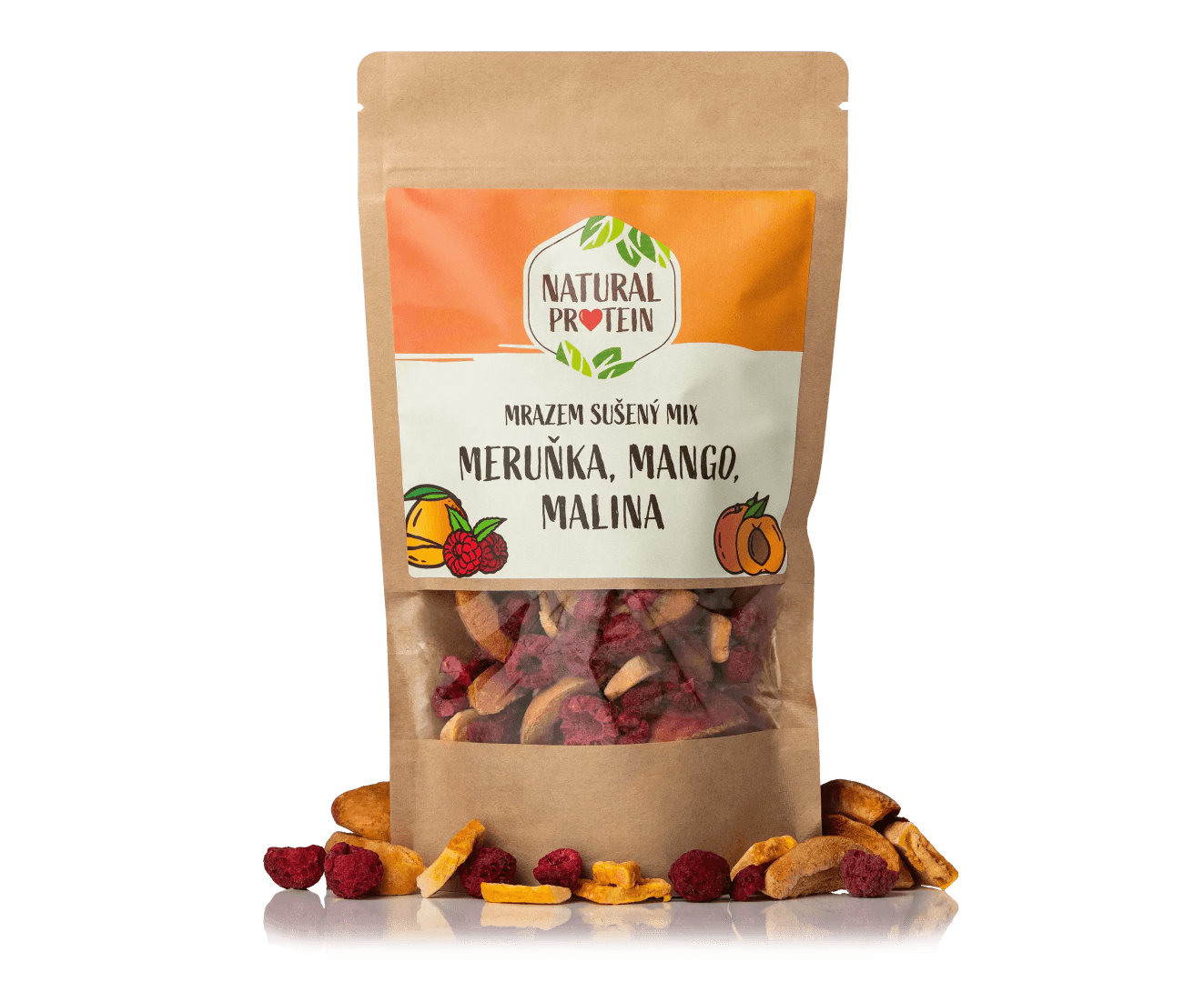 NaturalProtein Mrazem sušený mix meruňka, mango, malina