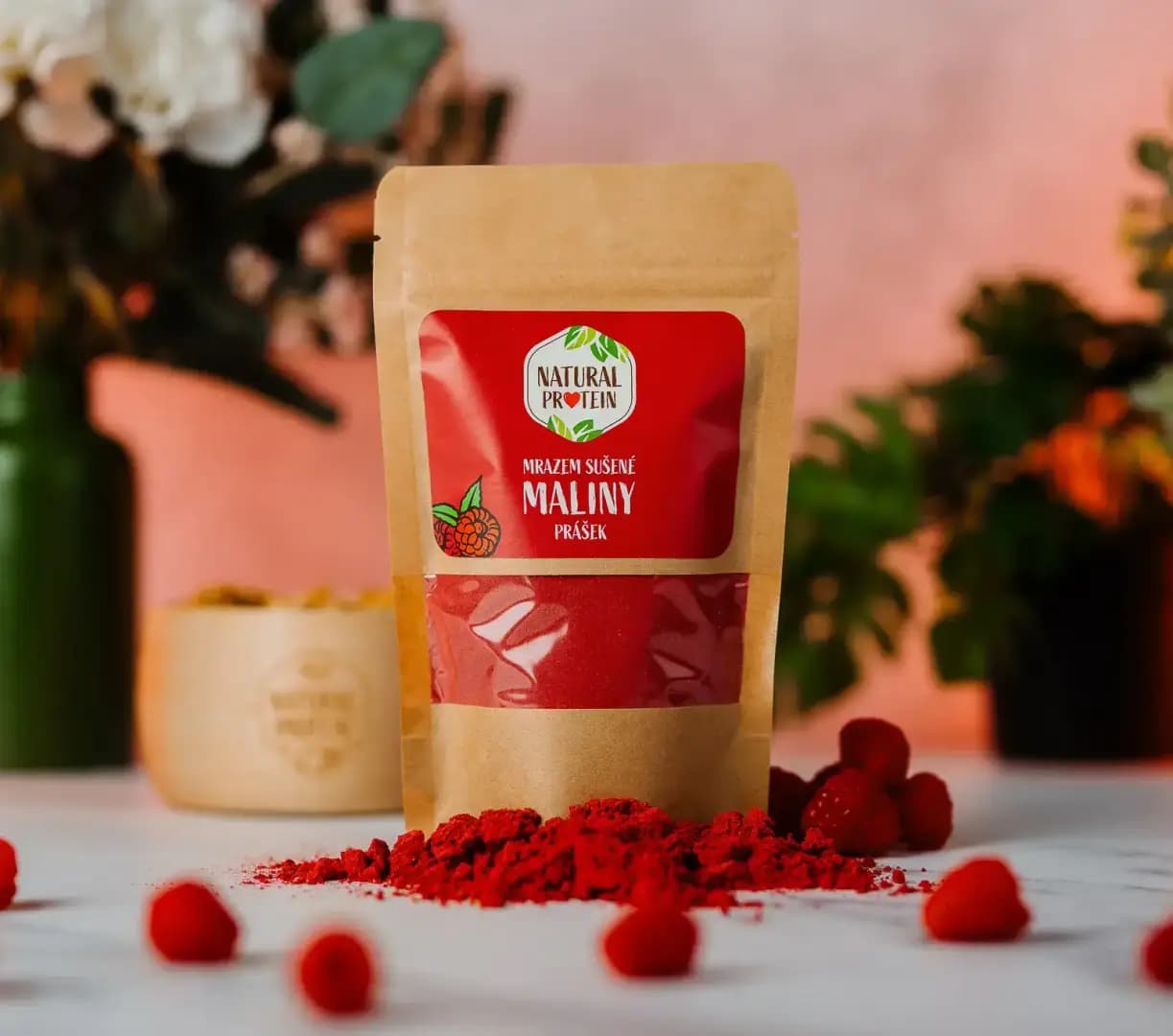 NaturalProtein Mrazem sušené maliny prášek - náhled 2
