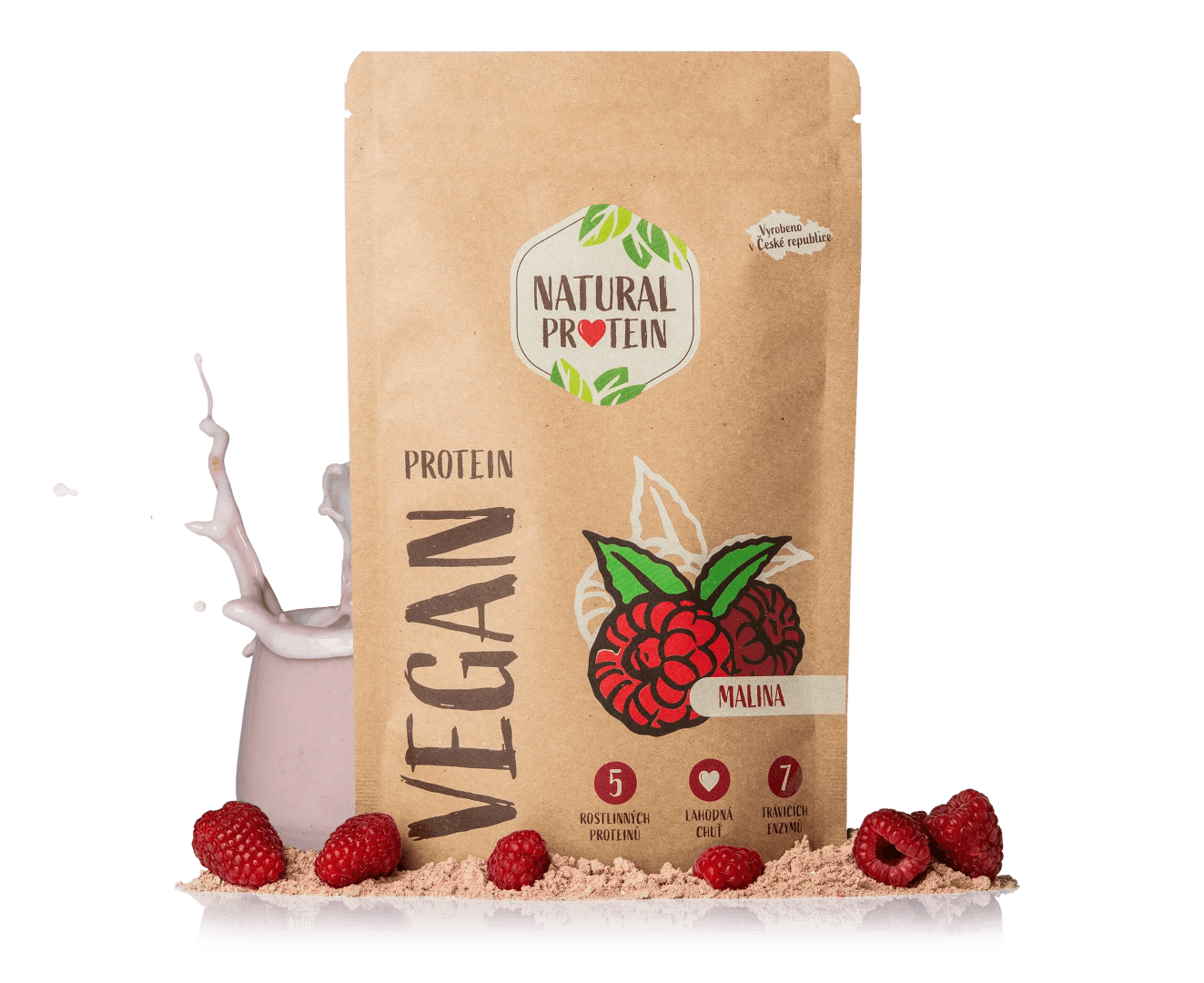 NaturalProtein Veganský protein Malina