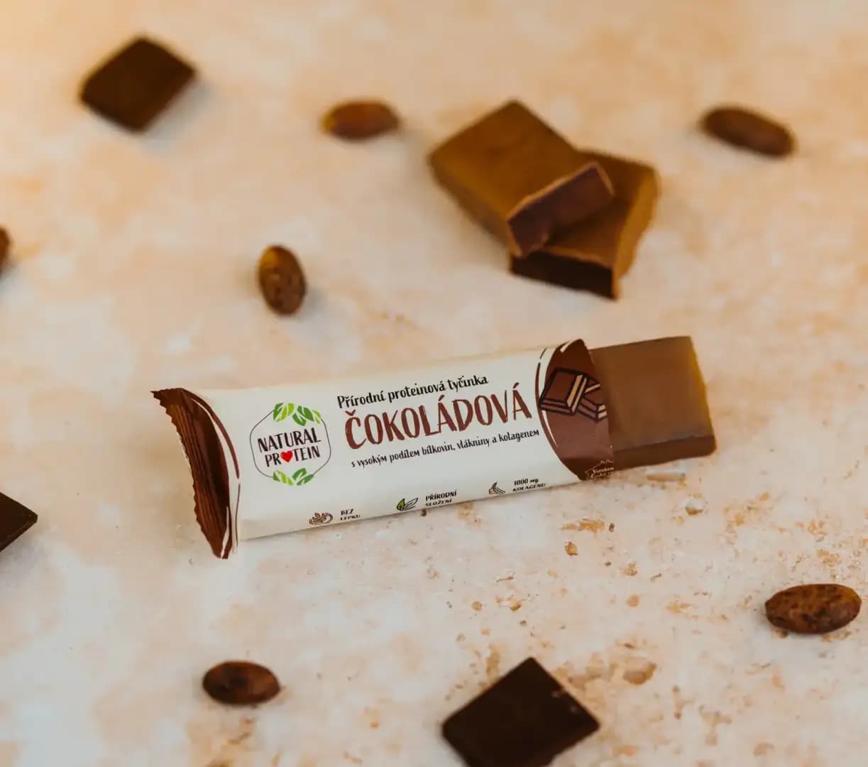 NaturalProtein Proteinová tyčinka s kolagenem Čokoládová - náhled 5