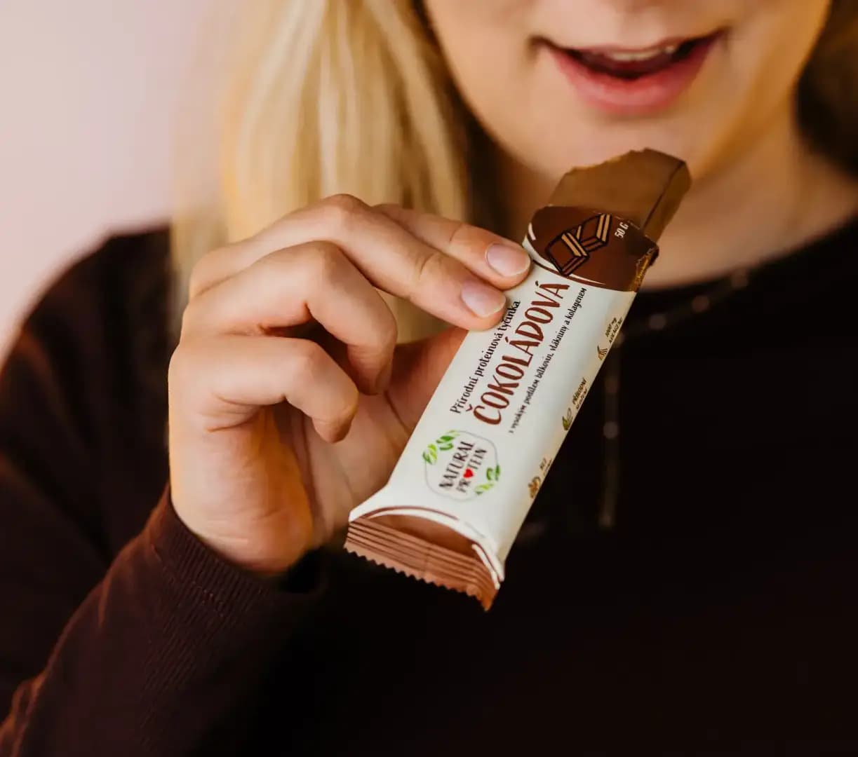 NaturalProtein Proteinová tyčinka s kolagenem Čokoládová - náhled 4