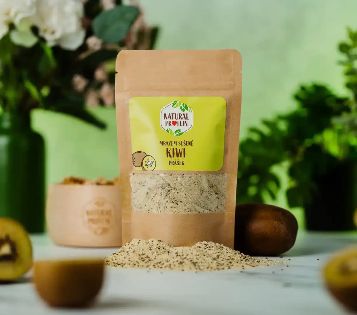 NaturalProtein Mrazem sušené kiwi prášek - náhled 2
